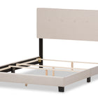 Baxton Studio Hampton Modern and Contemporary Light Beige Fabric Upholstered Queen Size Bed