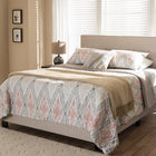Baxton Studio Hampton Modern and Contemporary Light Beige Fabric Upholstered Queen Size Bed