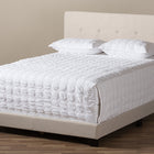 Baxton Studio Hampton Modern and Contemporary Light Beige Fabric Upholstered Queen Size Bed