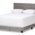 Baxton Studio Hampton Modern and Contemporary Light Grey Fabric Upholstered Queen Size Bed