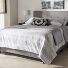 Baxton Studio Hampton Modern and Contemporary Light Grey Fabric Upholstered Queen Size Bed
