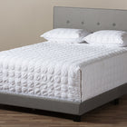 Baxton Studio Hampton Modern and Contemporary Light Grey Fabric Upholstered Queen Size Bed