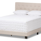 Baxton Studio Cassandra Modern and Contemporary Light Beige Fabric Upholstered King Size Bed