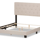 Baxton Studio Cassandra Modern and Contemporary Light Beige Fabric Upholstered King Size Bed