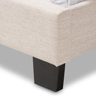Baxton Studio Cassandra Modern and Contemporary Light Beige Fabric Upholstered King Size Bed