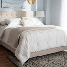 Baxton Studio Cassandra Modern and Contemporary Light Beige Fabric Upholstered King Size Bed