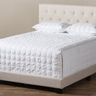 Baxton Studio Cassandra Modern and Contemporary Light Beige Fabric Upholstered King Size Bed