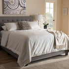 Baxton Studio Cassandra Modern and Contemporary Light Grey Fabric Upholstered Queen Size Bed