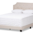 Baxton Studio Willis Modern and Contemporary Light Beige Fabric Upholstered King Size Bed