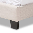 Baxton Studio Willis Modern and Contemporary Light Beige Fabric Upholstered King Size Bed