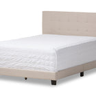 Baxton Studio Brookfield Modern and Contemporary Beige Fabric Upholstered Grid-tufting King Size Bed