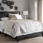 Baxton Studio Brookfield Modern and Contemporary Charcoal Grey Fabric Queen Size Bed