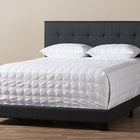 Baxton Studio Brookfield Modern and Contemporary Charcoal Grey Fabric King Size Bed