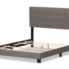 Baxton Studio Brookfield Modern and Contemporary Grey Fabric Upholstered Grid-tufting Full Size Bed