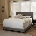 Baxton Studio Brookfield Modern and Contemporary Grey Fabric Upholstered Grid-tufting Full Size Bed