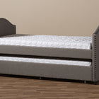 Baxton Studio Alessia Modern and Contemporary Grey Fabric Upholstered Daybed with Guest Trundle Bed