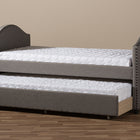 Baxton Studio Alessia Modern and Contemporary Grey Fabric Upholstered Daybed with Guest Trundle Bed