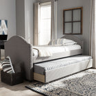 Baxton Studio Alessia Modern and Contemporary Grey Fabric Upholstered Daybed with Guest Trundle Bed