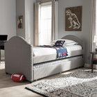 Baxton Studio Alessia Modern and Contemporary Grey Fabric Upholstered Daybed with Guest Trundle Bed