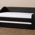 Baxton Studio Barnstorm Modern and Contemporary Black Faux Leather Upholstered Daybed with Guest Trundle Bed