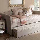 Baxton Studio Camino Modern and Contemporary Beige Fabric Upholstered Daybed with Guest Trundle Bed