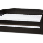 Baxton Studio Camino Modern and Contemporary Black Faux Leather Upholstered Daybed with Guest Trundle Bed