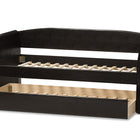 Baxton Studio Camino Modern and Contemporary Black Faux Leather Upholstered Daybed with Guest Trundle Bed