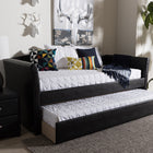 Baxton Studio Camino Modern and Contemporary Black Faux Leather Upholstered Daybed with Guest Trundle Bed