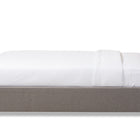 Baxton Studio Brandy Modern and Contemporary Grey Fabric Upholstered Queen Size Platform Bed with Storage Drawer