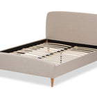Baxton Studio Mia Mid-Century Light Beige Fabric Upholstered King Size Platform Bed
