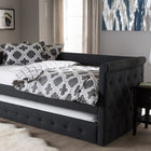 Baxton Studio Alena Modern and Contemporary Dark Grey Fabric Daybed with Trundle