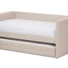 Baxton Studio Alena Modern and Contemporary Light Beige Fabric Daybed with Trundle