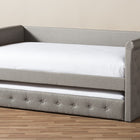 Baxton Studio Alena Modern and Contemporary Light Grey Fabric Daybed with Trundle