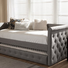 Baxton Studio Alena Modern and Contemporary Light Grey Fabric Daybed with Trundle