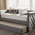 Baxton Studio Alena Modern and Contemporary Light Grey Fabric Daybed with Trundle