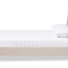 Baxton Studio Adelaide Retro Modern Light Beige Fabric Upholstered Full Size Platform Bed