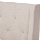 Baxton Studio Adelaide Retro Modern Light Beige Fabric Upholstered Full Size Platform Bed