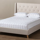 Baxton Studio Adelaide Retro Modern Light Beige Fabric Upholstered King Size Platform Bed