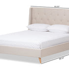 Baxton Studio Adelaide Retro Modern Light Beige Fabric Upholstered King Size Platform Bed