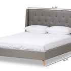 Baxton Studio Adelaide Retro Modern Light Grey Fabric Upholstered King Size Platform Bed