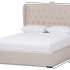 Baxton Studio Taylor Modern and Contemporary Light Beige Fabric Queen Size Gas-Lift Platform Bed
