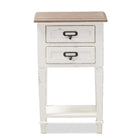 Baxton Studio Dauphine Provincial Style Weathered Oak and White Wash Distressed Finish Wood Nightstand