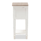 Baxton Studio Dauphine Provincial Style Weathered Oak and White Wash Distressed Finish Wood Nightstand