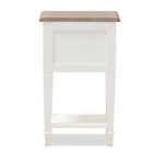 Baxton Studio Dauphine Provincial Style Weathered Oak and White Wash Distressed Finish Wood Nightstand