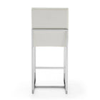 Manhattan Comfort Element Modern Metal Upholstered Counter Stool in Pearl White