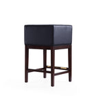 Manhattan Comfort Kingsley Mid-Century Modern Wood Upholstered Counter Stool in Black