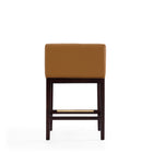 Manhattan Comfort Kingsley Mid-Century Modern Wood Upholstered Counter Stool in Camel
