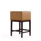 Manhattan Comfort Kingsley Mid-Century Modern Wood Upholstered Counter Stool in Camel