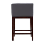 Manhattan Comfort Kingsley Mid-Century Modern Wood Upholstered Counter Stool in Gray