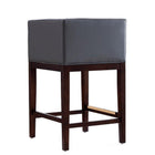 Manhattan Comfort Kingsley Mid-Century Modern Wood Upholstered Counter Stool in Gray